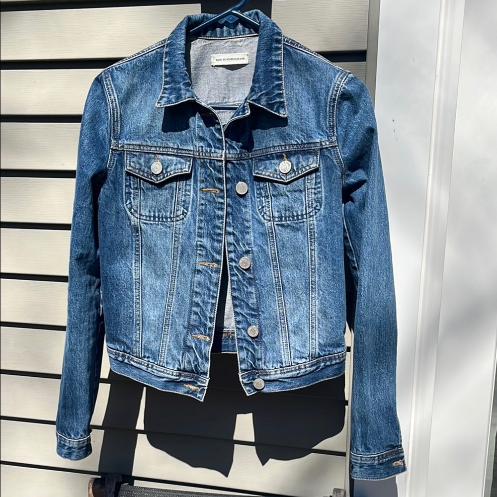 Won Hundred Denim Blue Jean Jacket with Contrast Stitching
